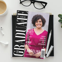 Student Roligt Trendig Magazine Cover Grad Party