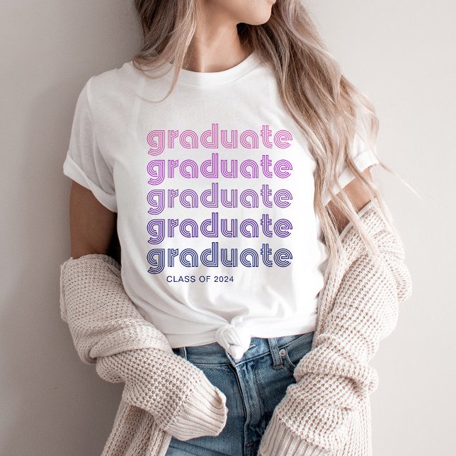 Student | Rosa och Lila Disco Stil T Shirt (Skapare uppladdad)
