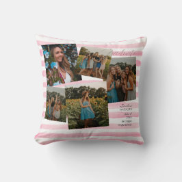 Student Rosa & vit Rand Monogram pipett Kudde