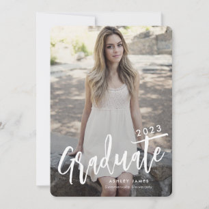 Student Script 2-fotokort för Studenten Inbjudningar