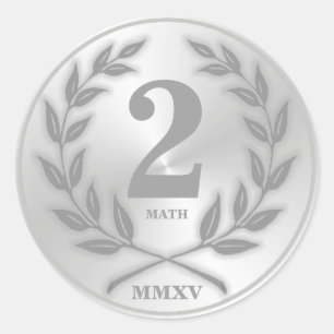 Student Silver Medal Runt Klistermärke