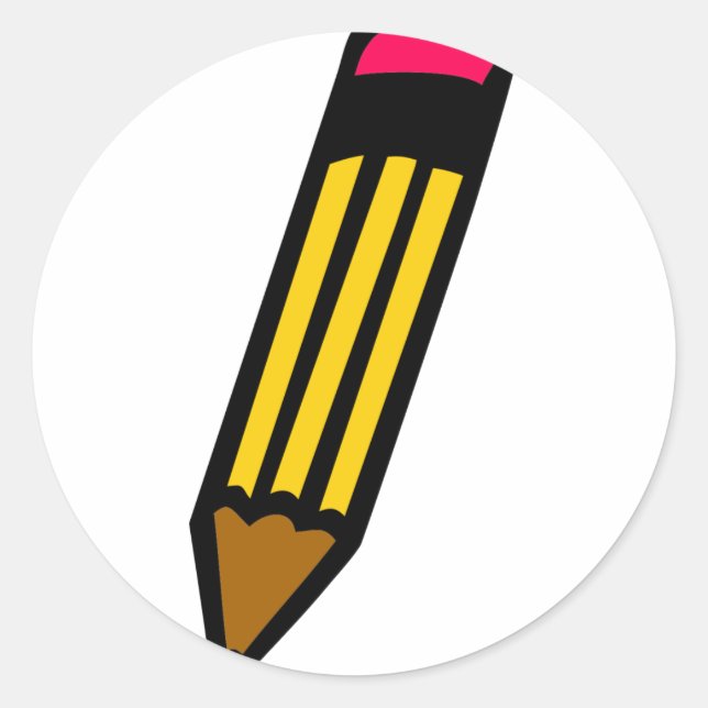 student skolblyertspennan runt klistermärke (Framsida)