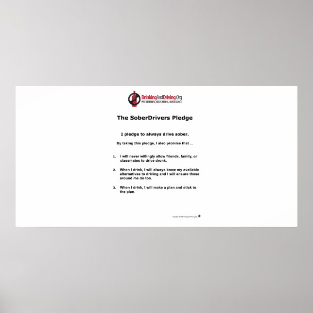 Student SoberDrivers Pledge Poster (Framsidan)