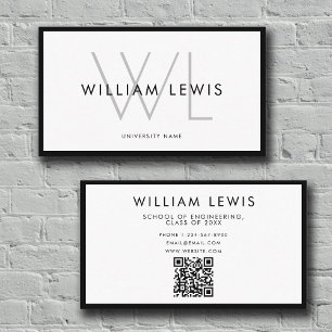 Student Student Modern Minimalistisk QR-kod Visitkort