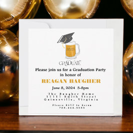 Student Studenten Grad Cap Beer Inbjudningar