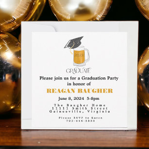 Student Studenten Grad Cap Beer Inbjudningar