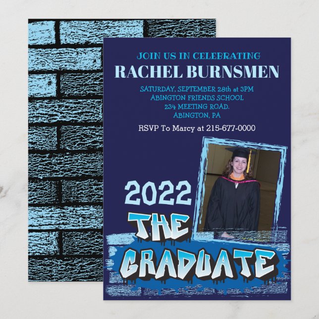 STUDENT Studentfest INBJUDAN Graffiti (Fram/baksida)