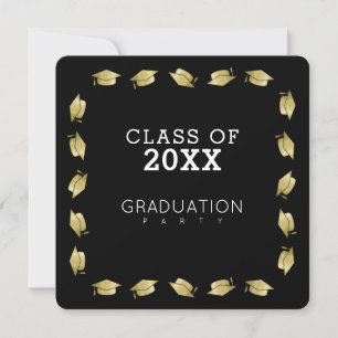 student / studentfest svart inbjudningar