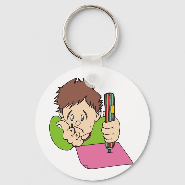 Student studier hårt nyckelring (Framsida)