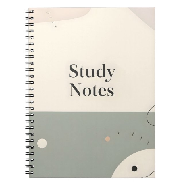 Student Study Notebook Minimalist Aesthetic Notes Anteckningsbok (Framsidan)