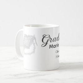 student svarta glitter studentmössa lägg till namn kaffemugg