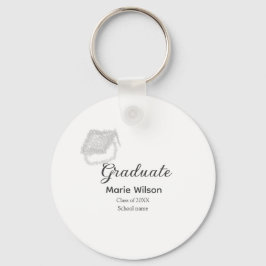 student svarta glitter studentmössa lägg till namn nyckelring