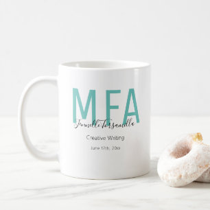 Student Teal Black Date Namn grad MFA Kaffemugg