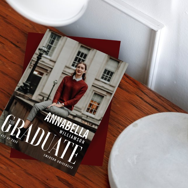 Student Trendig Magazine Cover Grad Announement Inbjudningar (Skapare uppladdad)