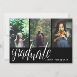 Student Typography Three Photos Studentfest Inbjudningar