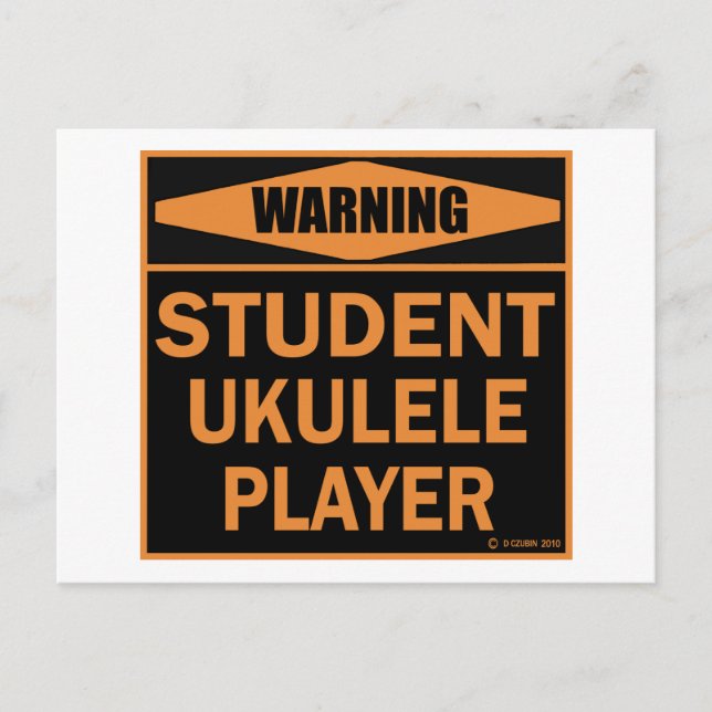 Student Ukulele Player Vykort (Framsida)