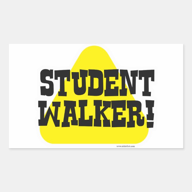 Student Walker Rektangulärt Klistermärke (Framsida)