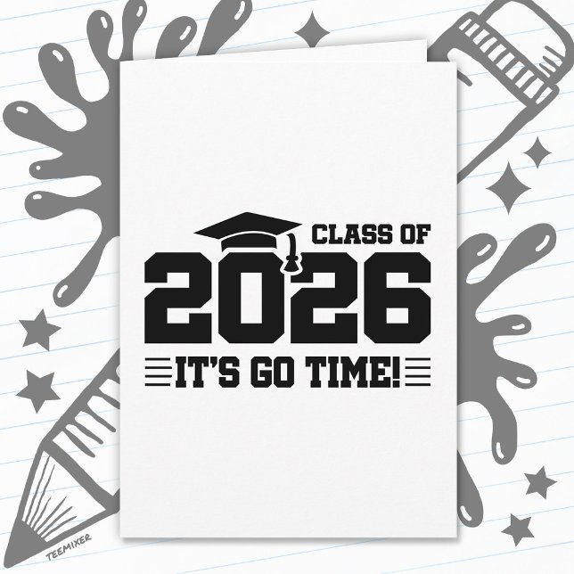 Studentårgång 2026 Examen Det Är Dags Roligt Citat Kort (Skapare uppladdad)