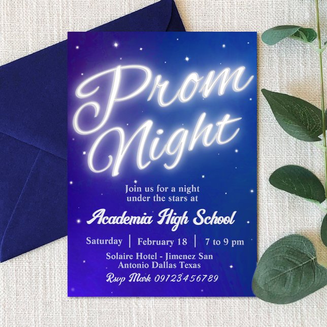 Studentbalen - Under stjärnorna  Inbjudningar (Prom Night - Under the Stars Invitation)
