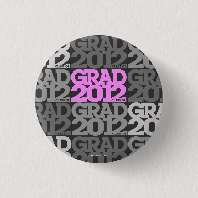 Studenten 2012 knäppas rosasvartmönster knapp (Framsida)