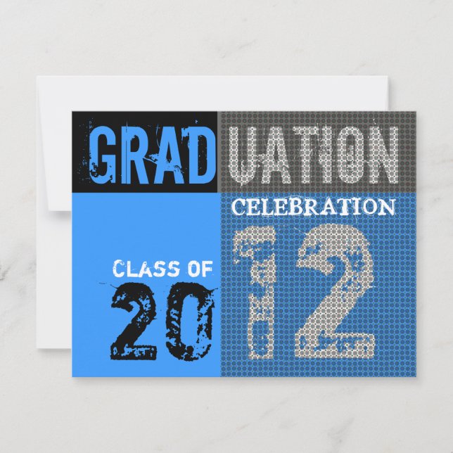 Studenten 2012 Party Graphic Blue inbjudan (Framsida)