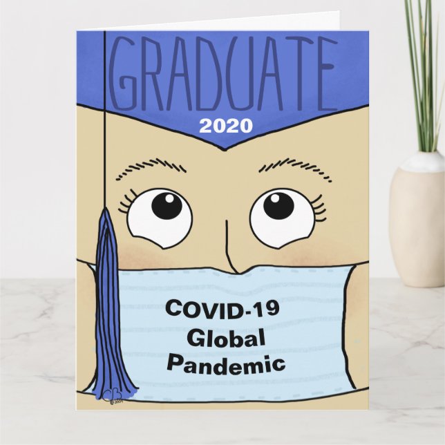 Studenten 2020 under COVID-19 Female Grad Big Kort (Framsida)