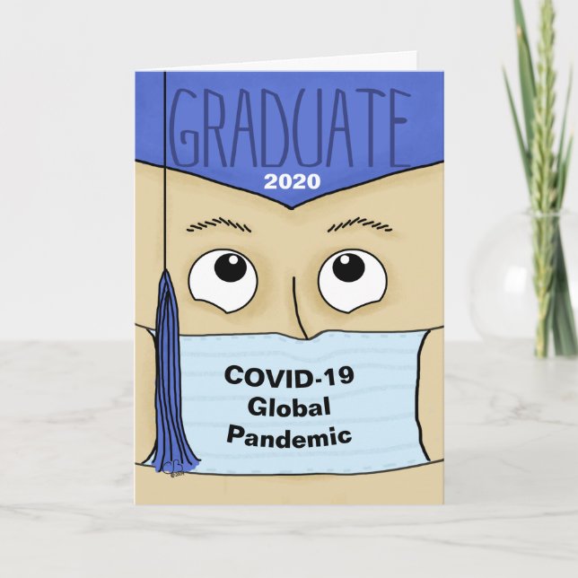 Studenten 2020 under COVID-19 Male Student Kort (Framsida)