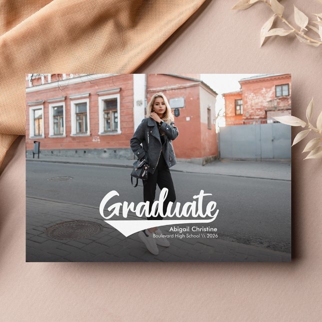 Studenten 2024 Fotoskript Student Meddelande (Modern Graduation 2024 Photo Announcement)