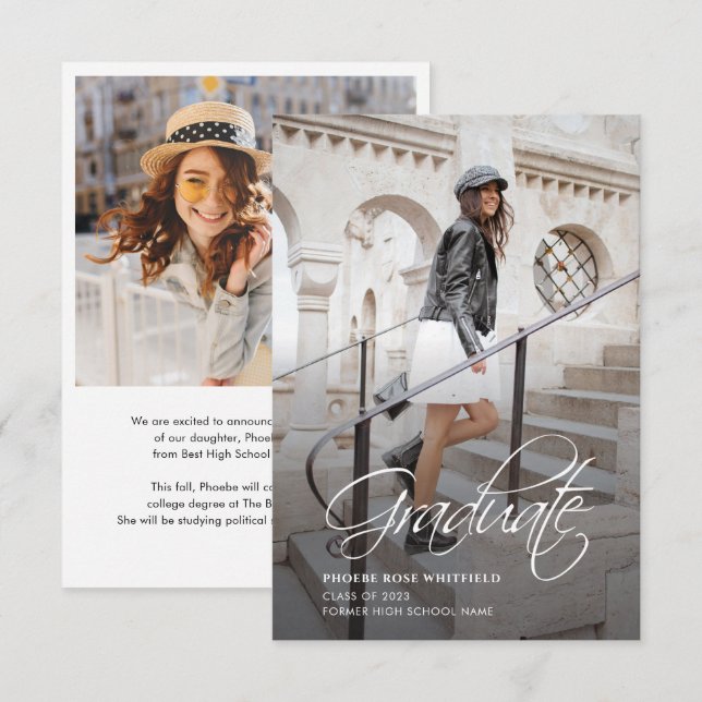 Studenten 2024 Grad Fotomeddelande Anteckningskort (Fram/baksida)