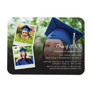 Studenten 2024 Grad Photo Collage Party Inbjudan Magnet