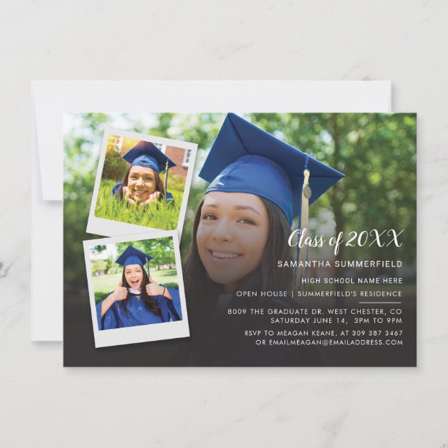 Studenten 2024 Grad Photo Collage Party Inbjudningar (Framsida)