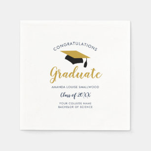 Studenten 2024 Guld Cap Grad Party Papper Pappersservett