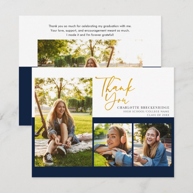 Studenten 2024 Photo Collage Student Tack Kort (Fram/baksida)