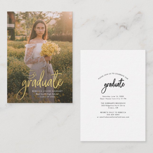 Studenten 2024-skriptfotomeddelande i Student Anteckningskort (Fram/baksida)