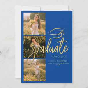 Studenten 2025 Blue Student Photo Collage Meddelande