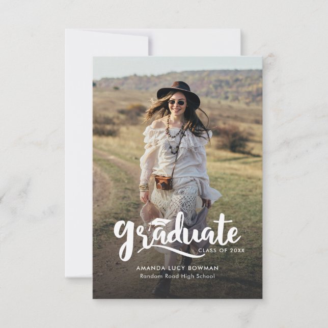 Studenten 2025 Foto Elegant Grad-meddelande (Framsida)
