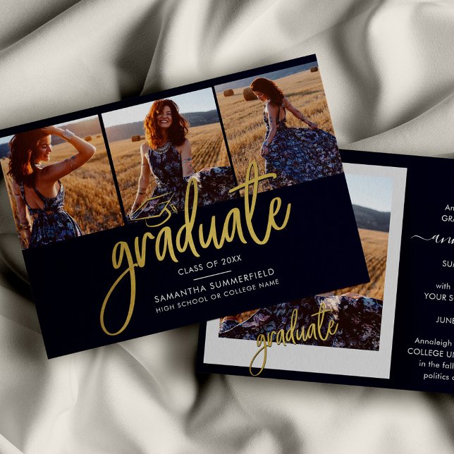 Studenten 2025 Fotokollage Grad-meddelande (Graduation 2024 Photo Collage Script Grad Announcement)