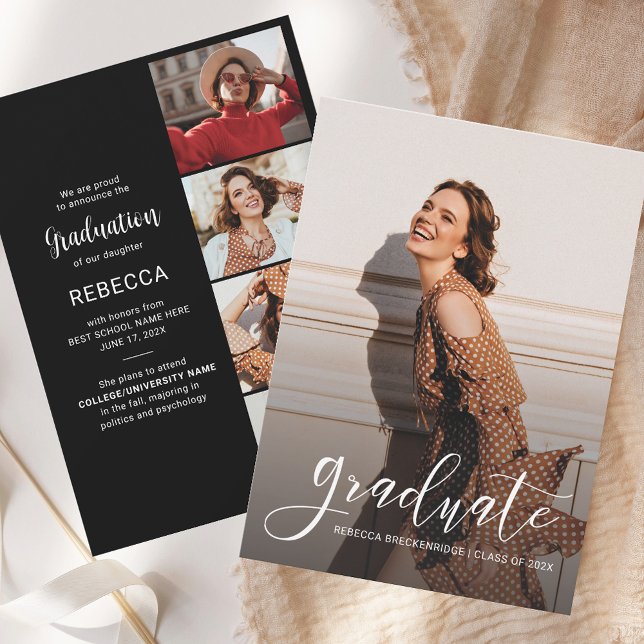 Studenten 2025 Foton Grad-meddelande (Graduation 2025 Photos Grad Announcement)