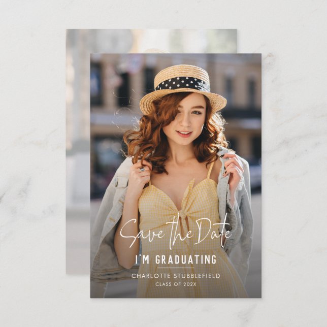 Studenten 2025 Foton Spara datum meddelande (Fram/baksida)