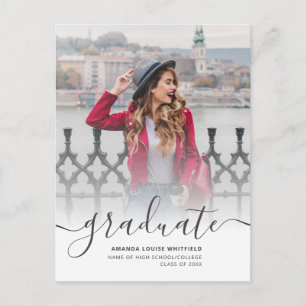 Studenten 2025 Grad Fotomeddelande Inbjudan Vykort
