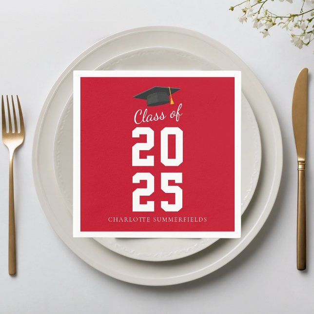 Studenten 2025 Grad Party Anpassningsbar Papper Pappersservett (Graduation 2025 Grad Party Custom Paper Napkins)