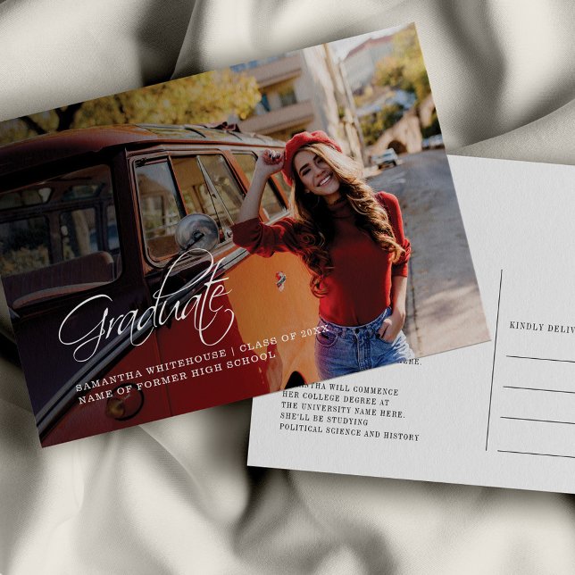 Studenten 2025 Grad Photo Modern College Meddelande Vykort (Skapare uppladdad)