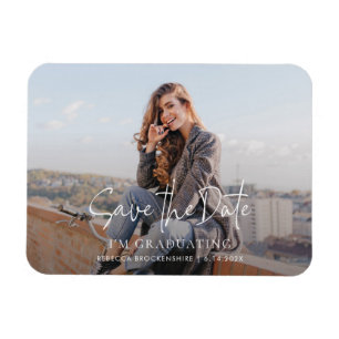 Studenten 2025 Grad Photo Save Date Magnet