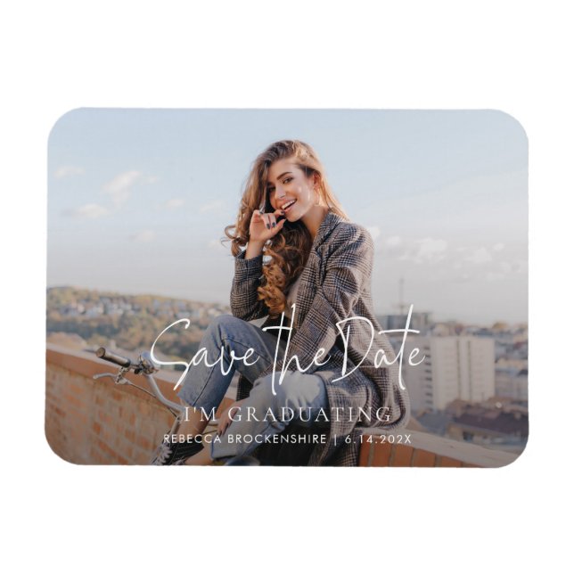 Studenten 2025 Grad Photo Save Date Magnet (Horisontell)