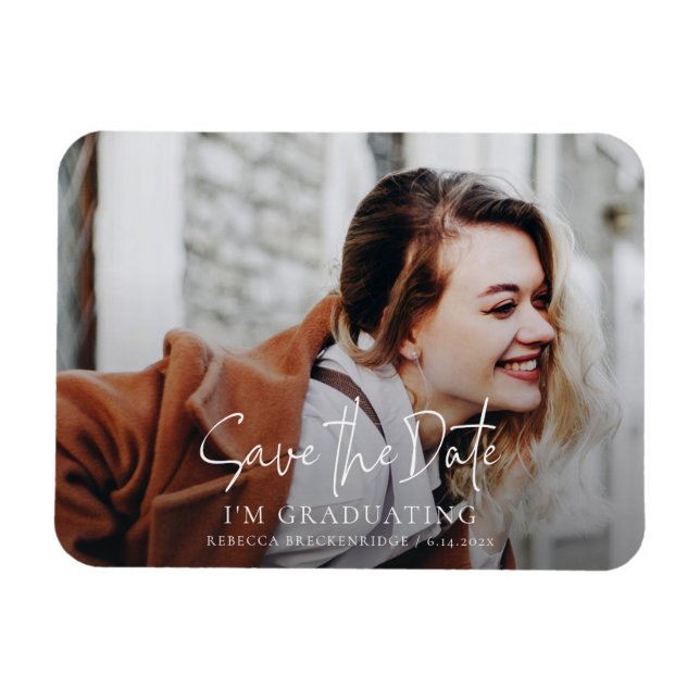 Studenten 2025 Grad Photo Save Date Magnet (Horisontell)