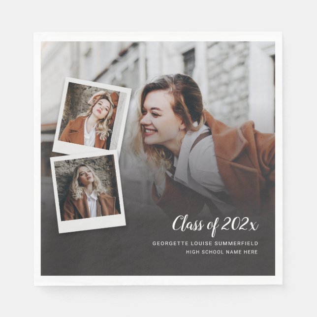 Studenten 2025 Grad Photos Open House Party Papper Pappersservett (Framsidan)
