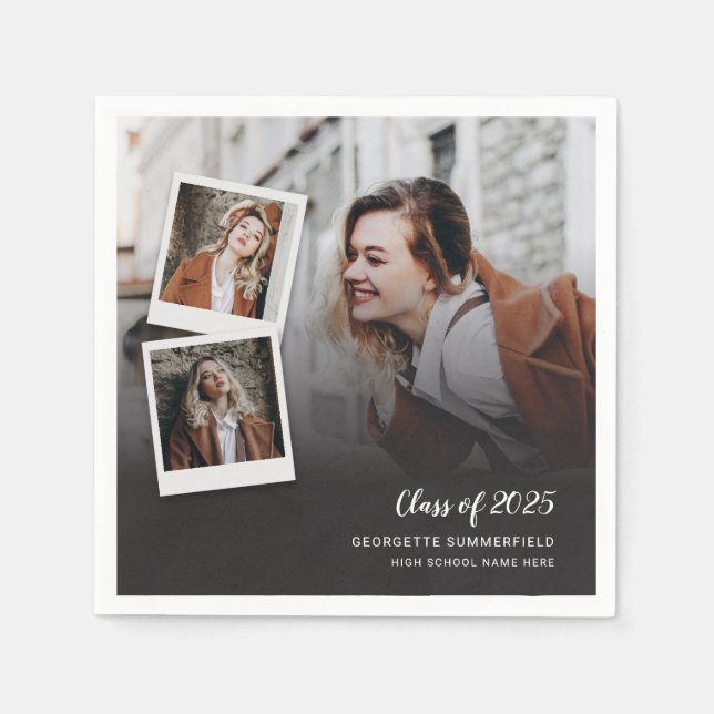 Studenten 2025 Grad Photos Party Papper Pappersservett (Framsidan)