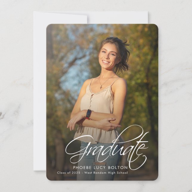 Studenten 2025 Grad Photos Senior Calligraphy Meddelande (Framsida)