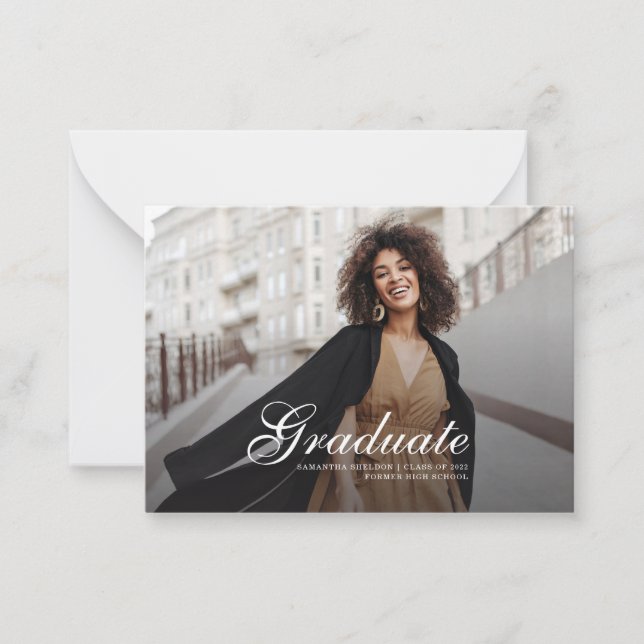 Studenten 2025-grafikkort för fotoannonsering anteckningskort (Framsida)