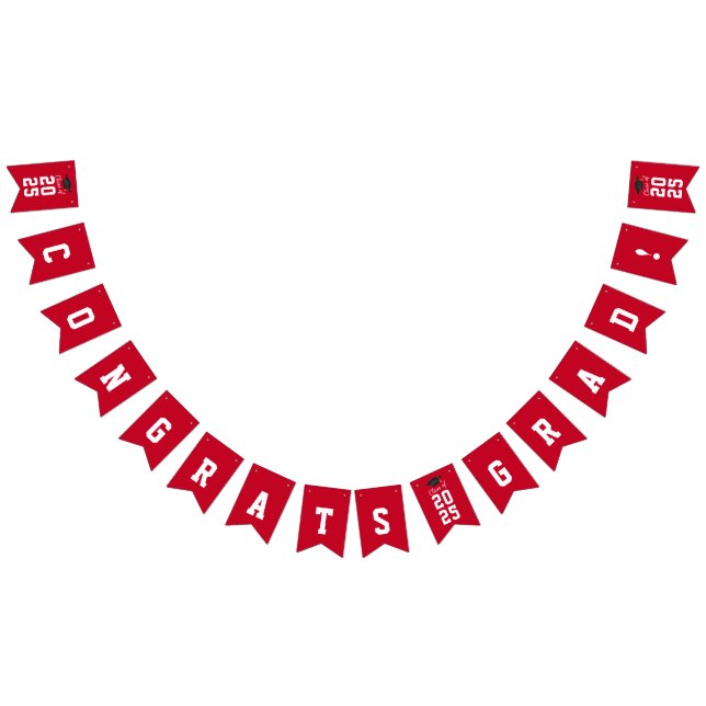 Studenten 2025 Gratulerar Grad Red White Vimplar (Alla)